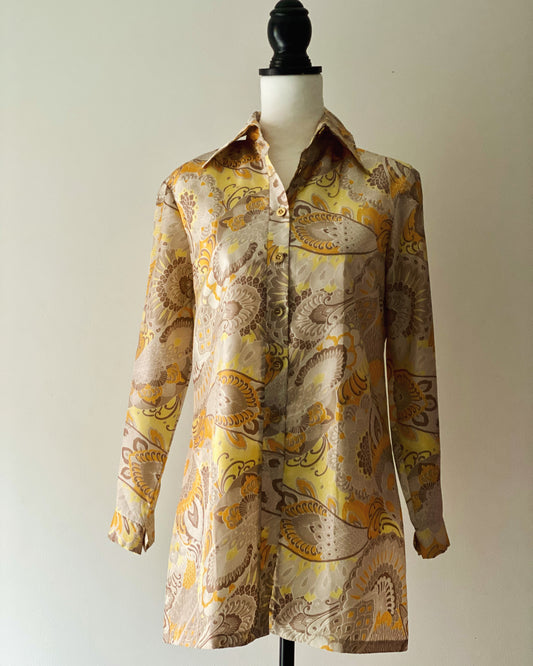 70s Vintage Shirt Dress (Modern Size 10)